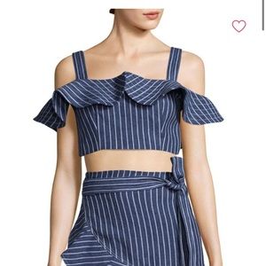 ALEXIS SMALL BENTA DENIM CROP TOP